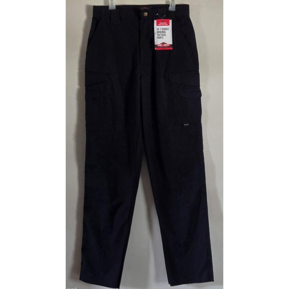 Tru-Spec 24-7 Tactical Gear Pants Men 32 Black Style 1062 Cargo Duty Raw Hem NWT